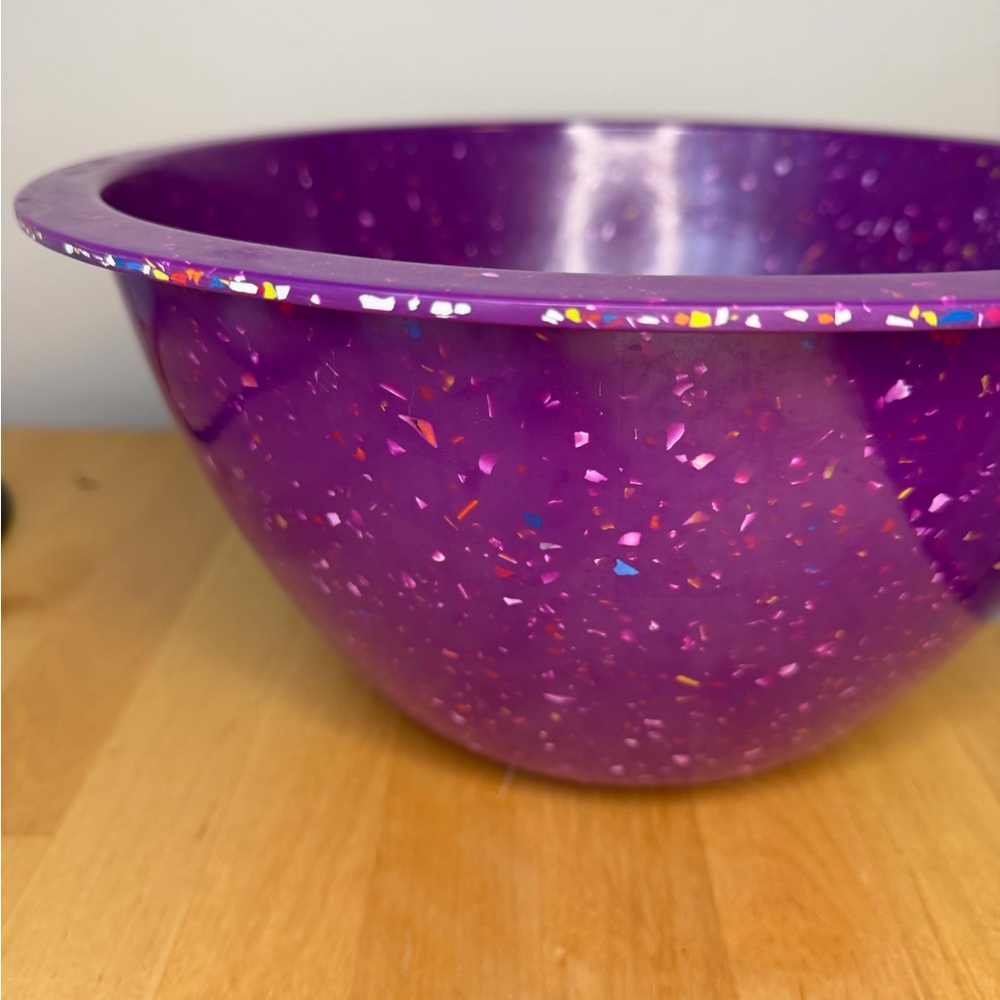 Zak ! Designs bowl purple confetti Large Size 12.5” - Picture 2 of 16